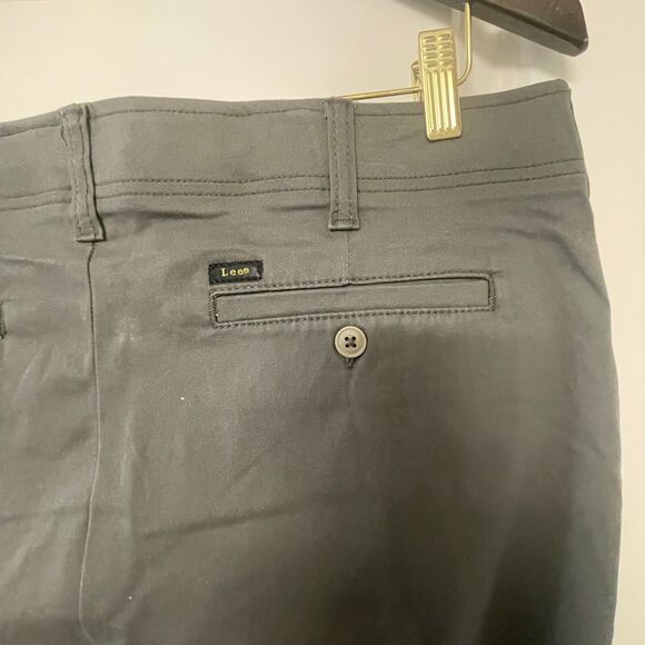 Lee Mens Flat Front Slim Stretch Grey Straight Chino Comfort Pant Size 36X32 - Picture 4 of 9
